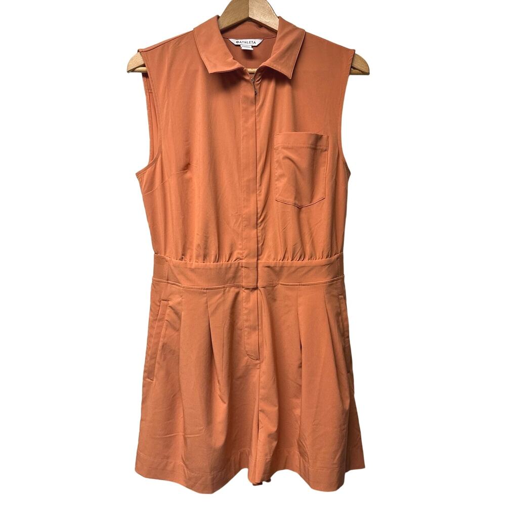 NWT Athleta Brooklyn Utility Romper Size 10 Clay Orange Active Outdoor Casual